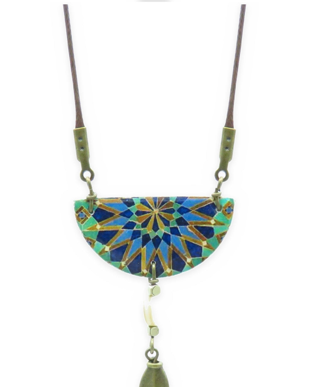 Casablanca – Semicircle Tile Necklace – handmade Persian tile jewellery, photo 1