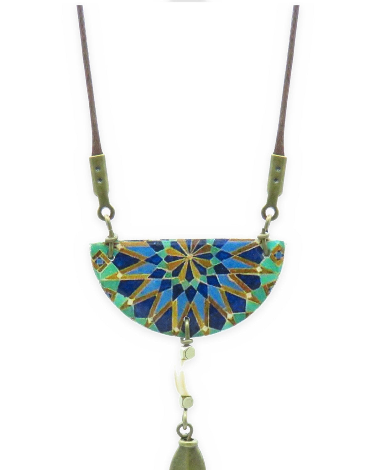 Casablanca – Semicircle Tile Necklace – handmade Persian tile jewellery, photo 1