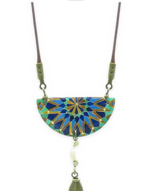 Casablanca – Semicircle Tile Necklace – handmade Persian tile jewellery, photo 1