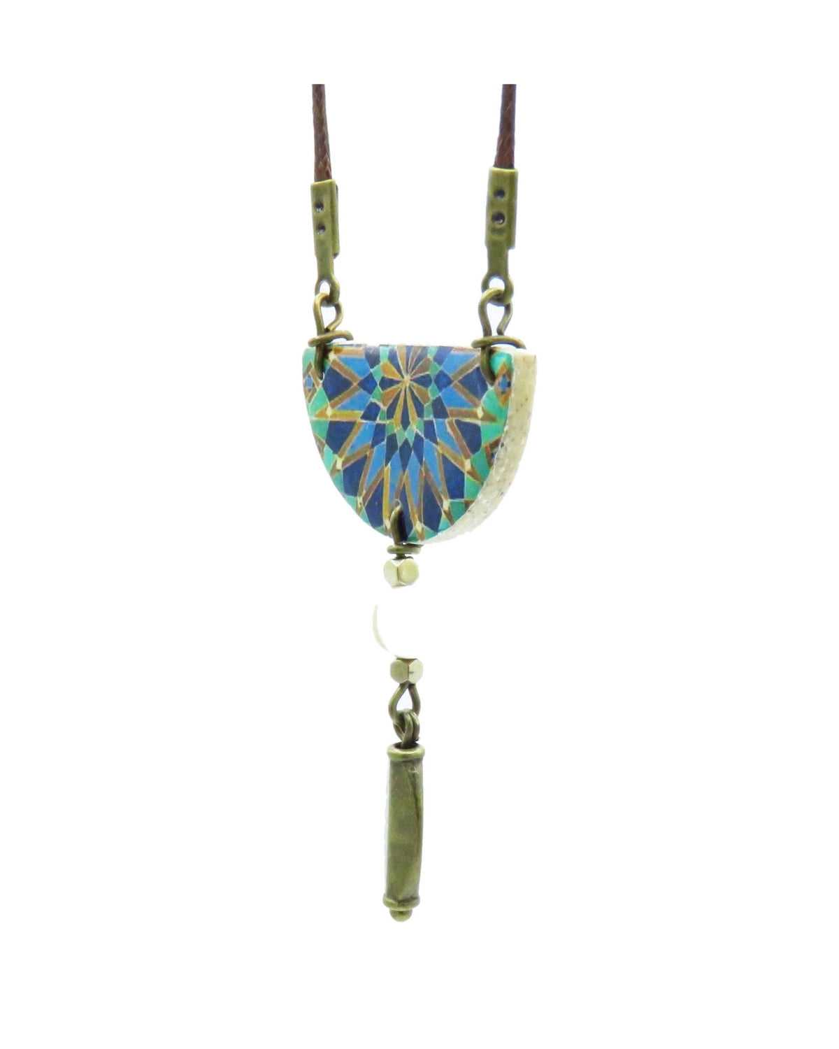 Casablanca – Semicircle Tile Necklace – handmade Persian tile jewellery, photo 4