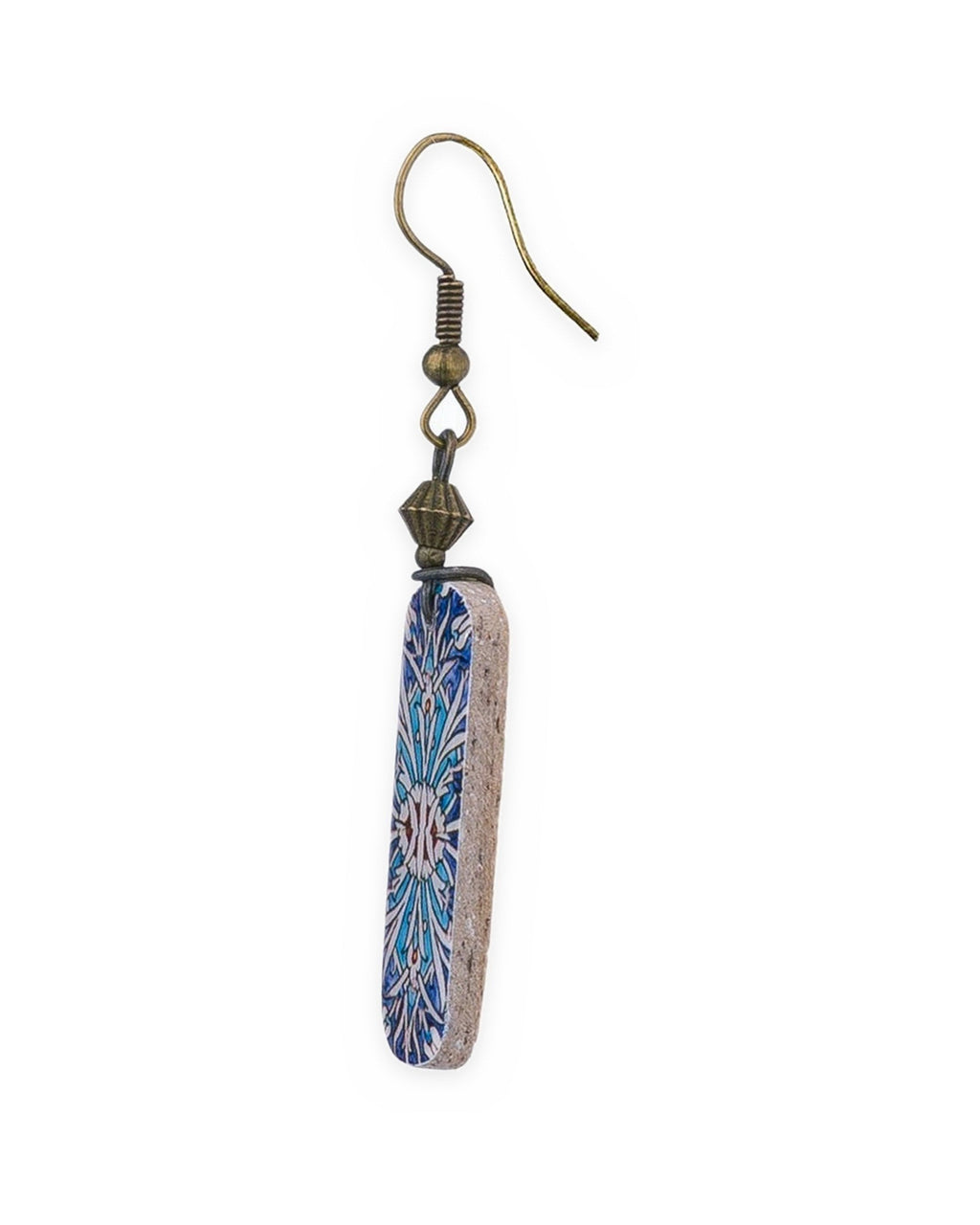 Cheshme – Rectangular Tile Earrings – handmade Persian tile jewellery, photo 2
