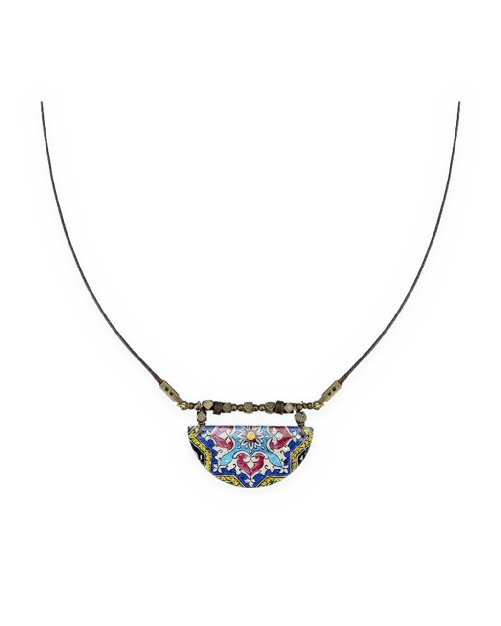 Gardoon – Semicircle Tile Necklace – handmade Persian tile jewellery, photo 2