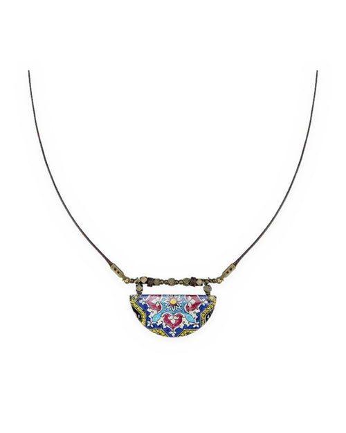 Gardoon – Semicircle Tile Necklace – handmade Persian tile jewellery, photo 2