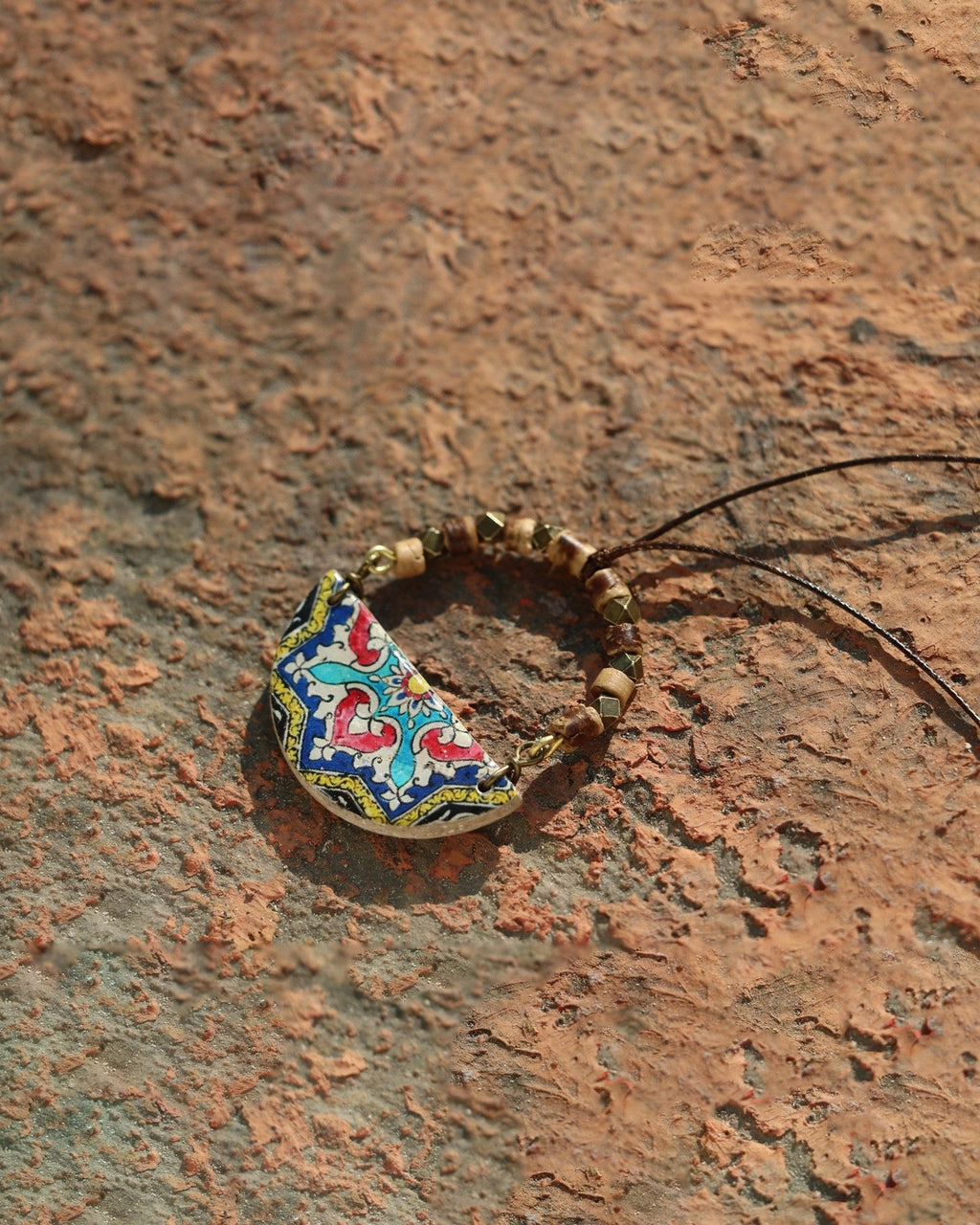 Gardoon – Semicircle Tile Necklace – handmade Persian tile jewellery, photo 5