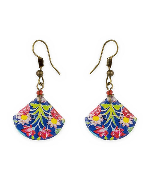 Golestan – Fan Tile Earrings – handmade Persian tile jewellery, photo 1