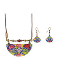Golestan Gift Set – Semicircle Tile Necklace & Fan Tile Earrings – handmade Persian tile jewellery, photo 1
