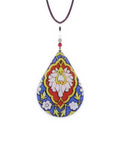Kashmar – Teardrop Tile Necklace – handmade Persian tile jewellery, photo 1