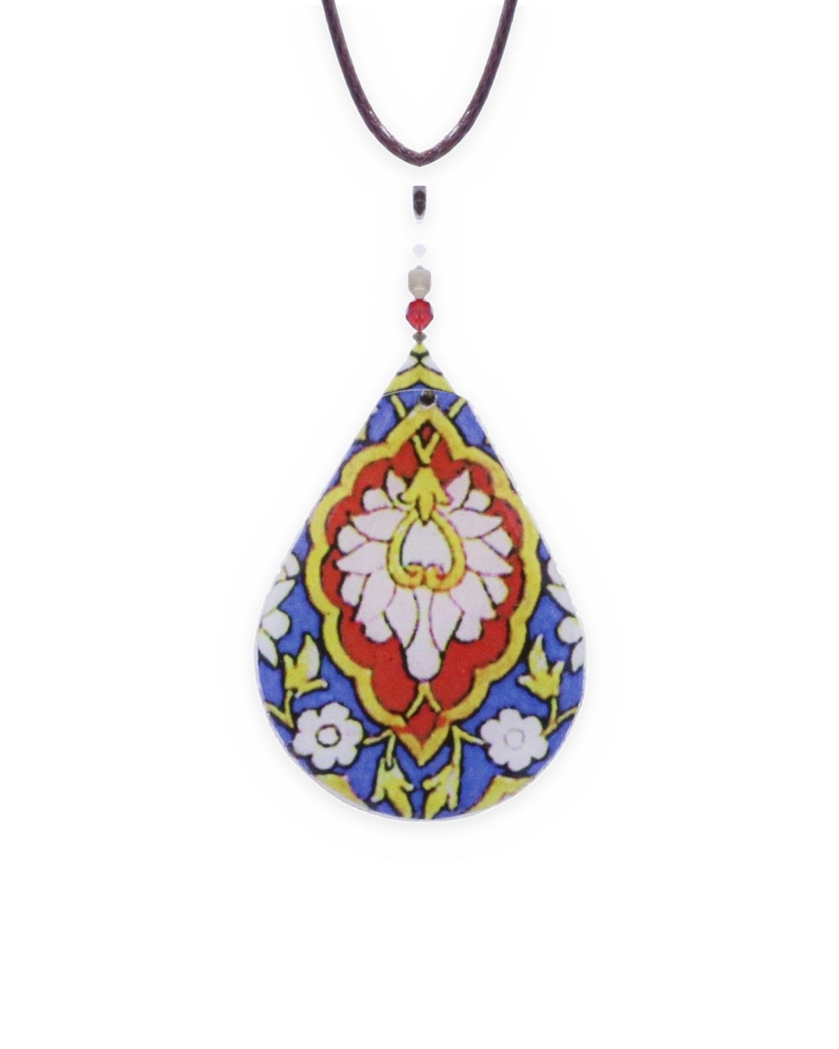 Kashmar – Teardrop Tile Necklace – handmade Persian tile jewellery, photo 1