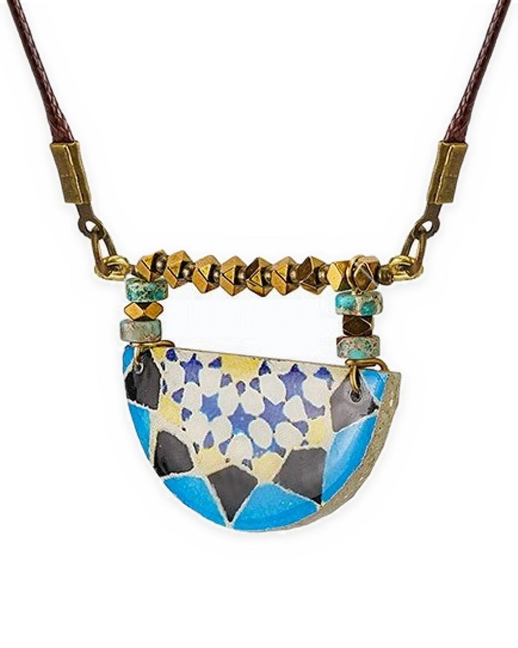 Moaragh – Semicircle Tile Necklace – handmade Persian tile jewellery, photo 2