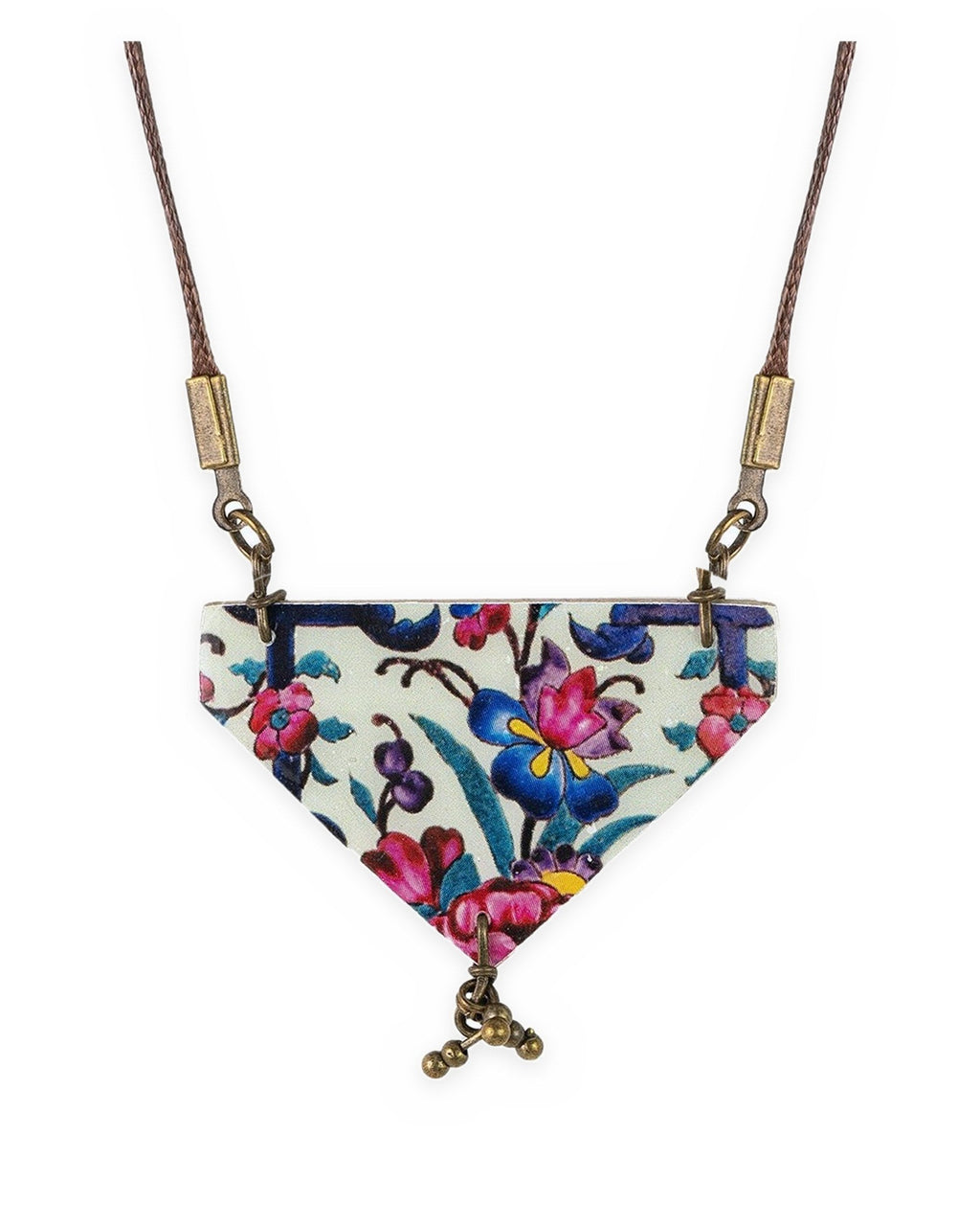 Qonche – Triangular Tile Necklace – handmade Persian tile jewellery, photo 1
