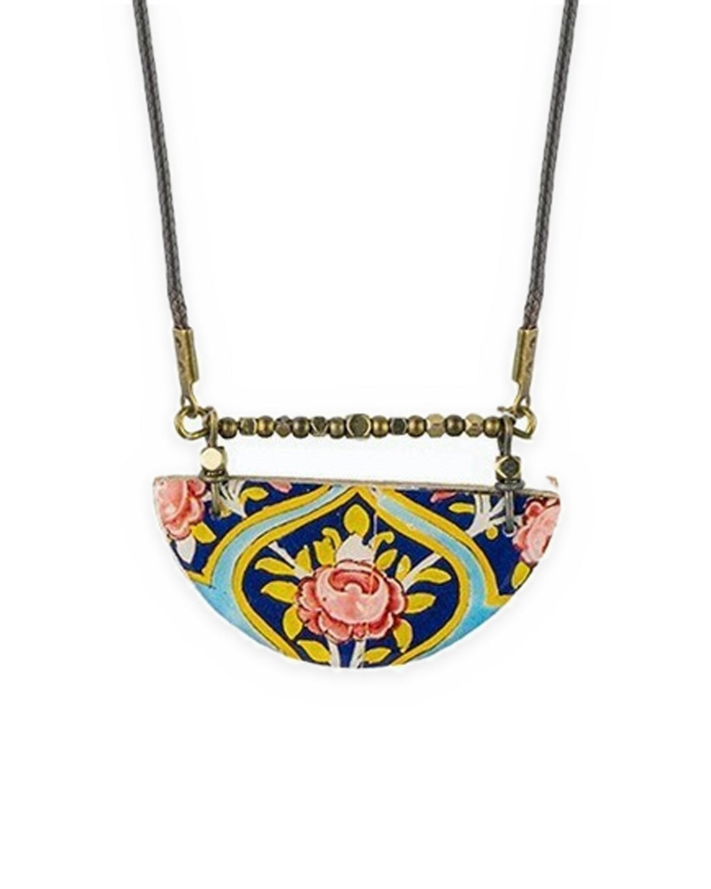 Shiraz – Semicircle Tile Necklace – handmade Persian tile jewellery, photo 1