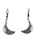 Tahzib – Crescent Tile Earrings – handmade Persian tile jewellery, photo 1
