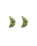 Tahzib – Crescent Tile Stud Earrings – handmade Persian tile jewellery, photo 1