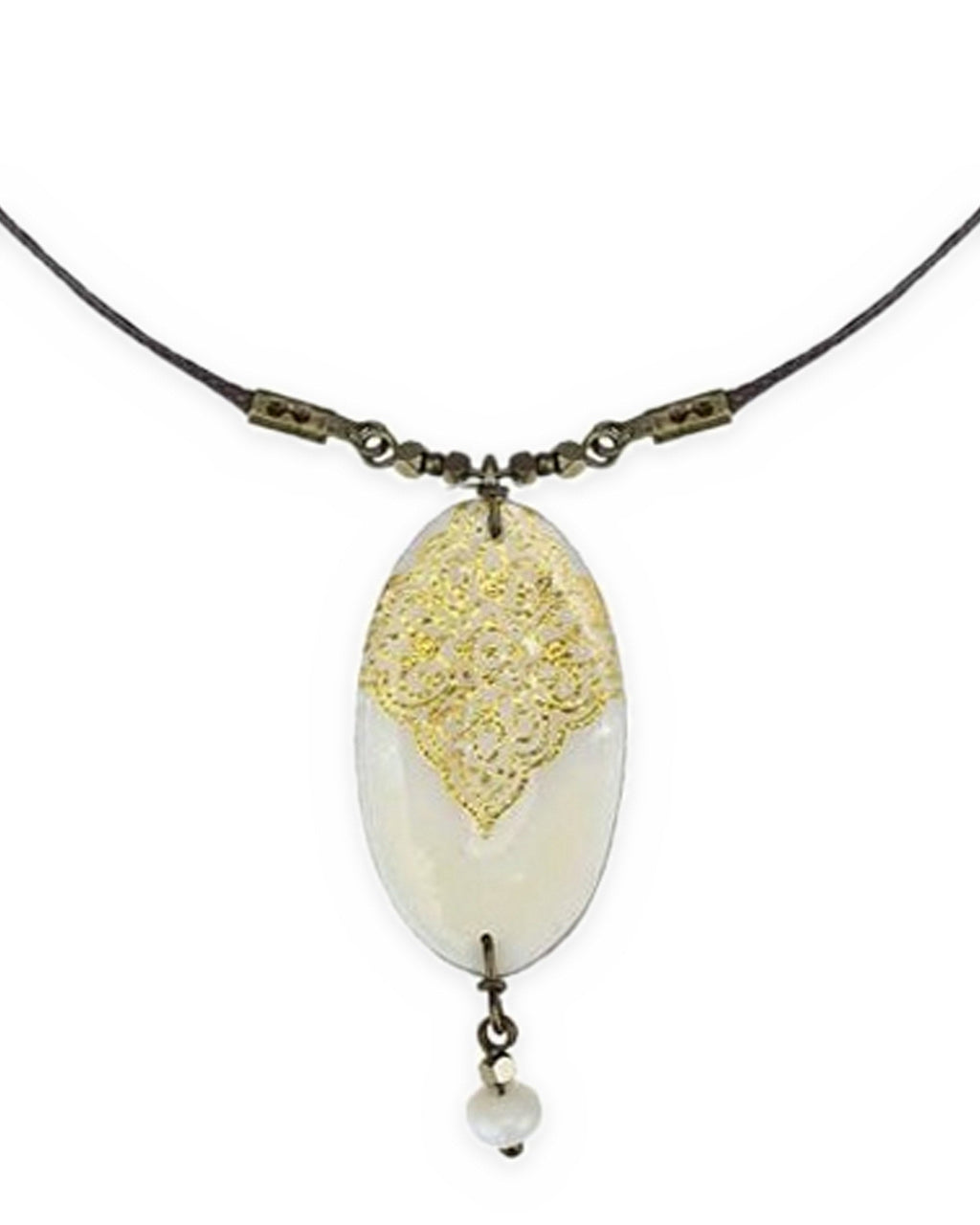 Tala – Oval Tile Necklace – handmade Persian tile jewellery, photo 1
