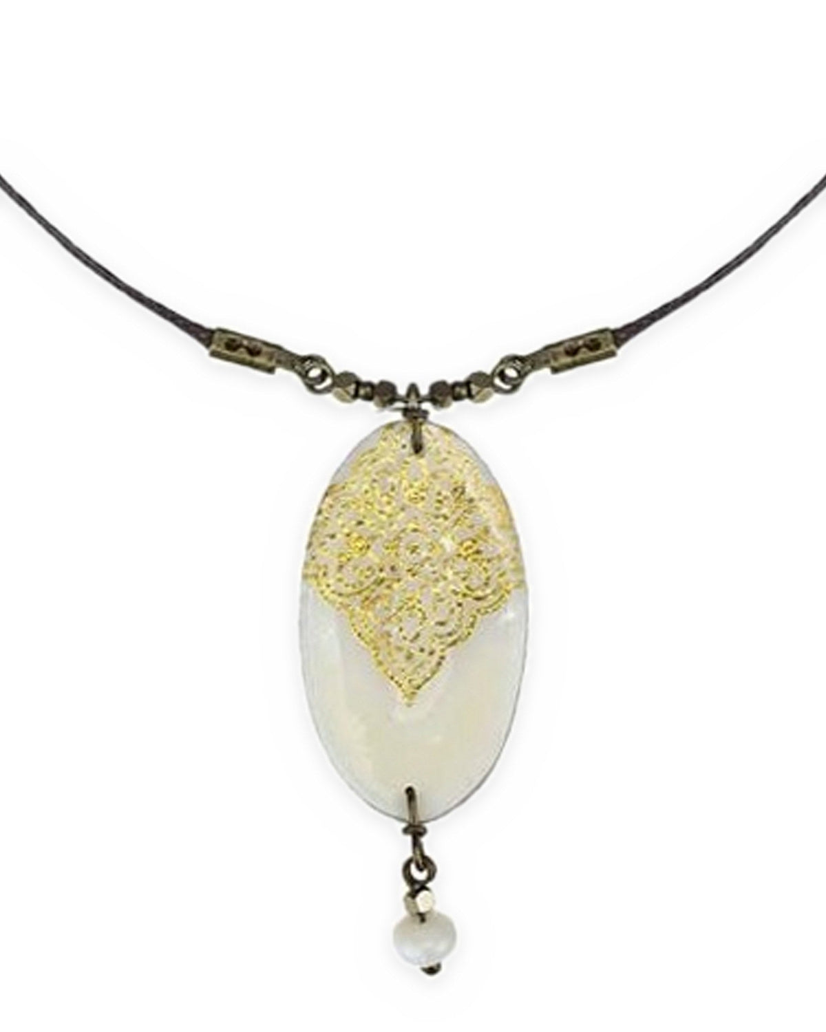 Tala – Oval Tile Necklace – handmade Persian tile jewellery, photo 1