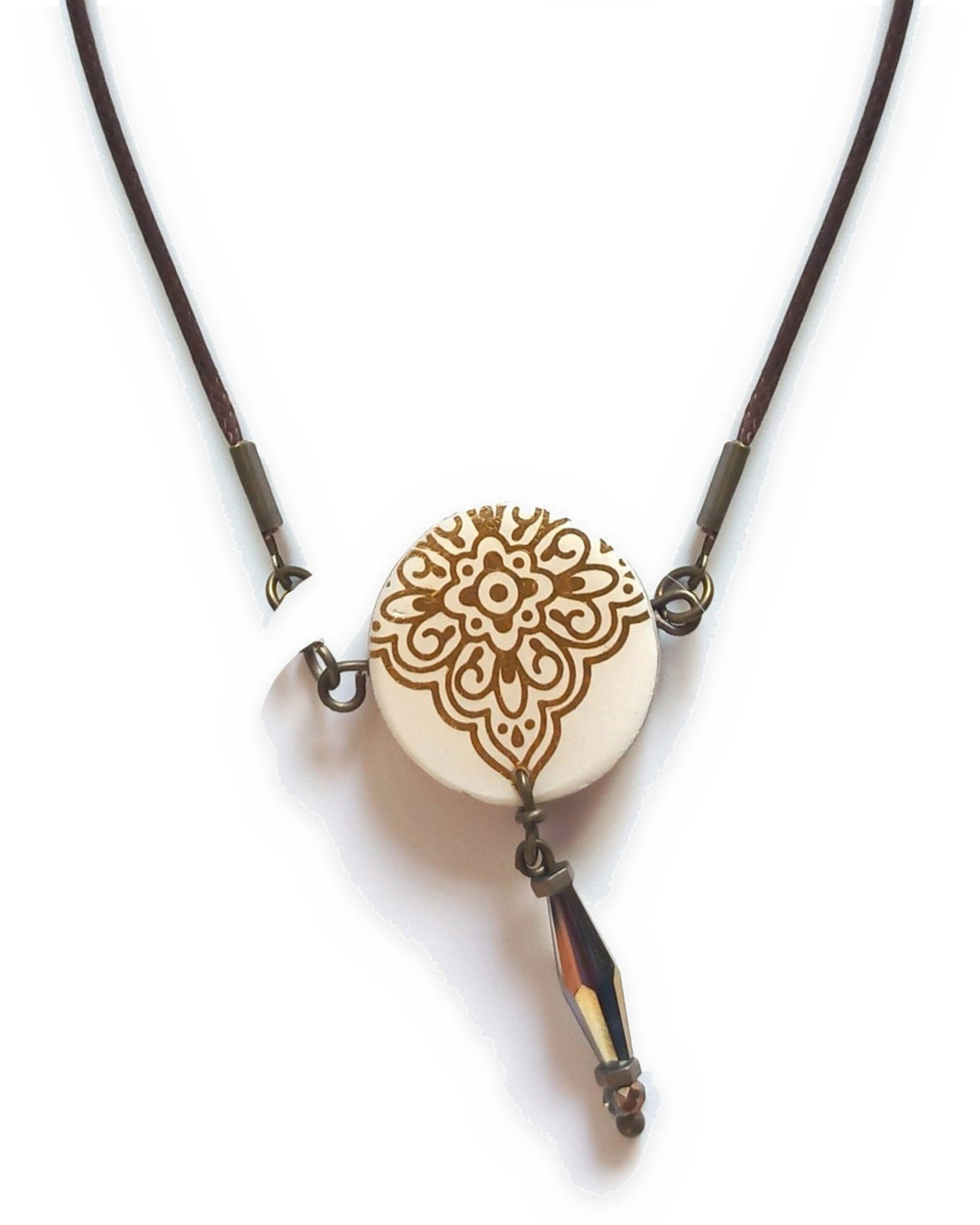 Tala – Round Tile Necklace – handmade Persian tile jewellery, photo 1