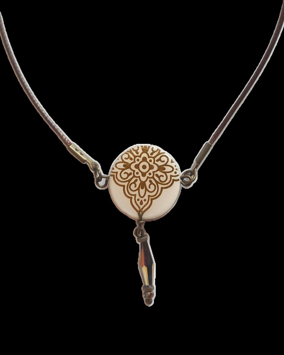 Tala – Round Tile Necklace – handmade Persian tile jewellery, photo 2