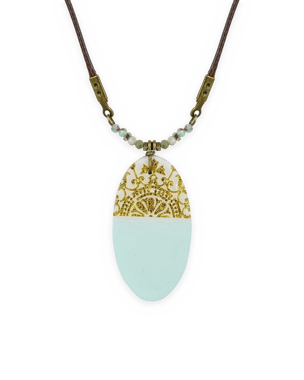 Tolu – Oval Tile Necklace – handmade Persian tile jewellery, photo 1