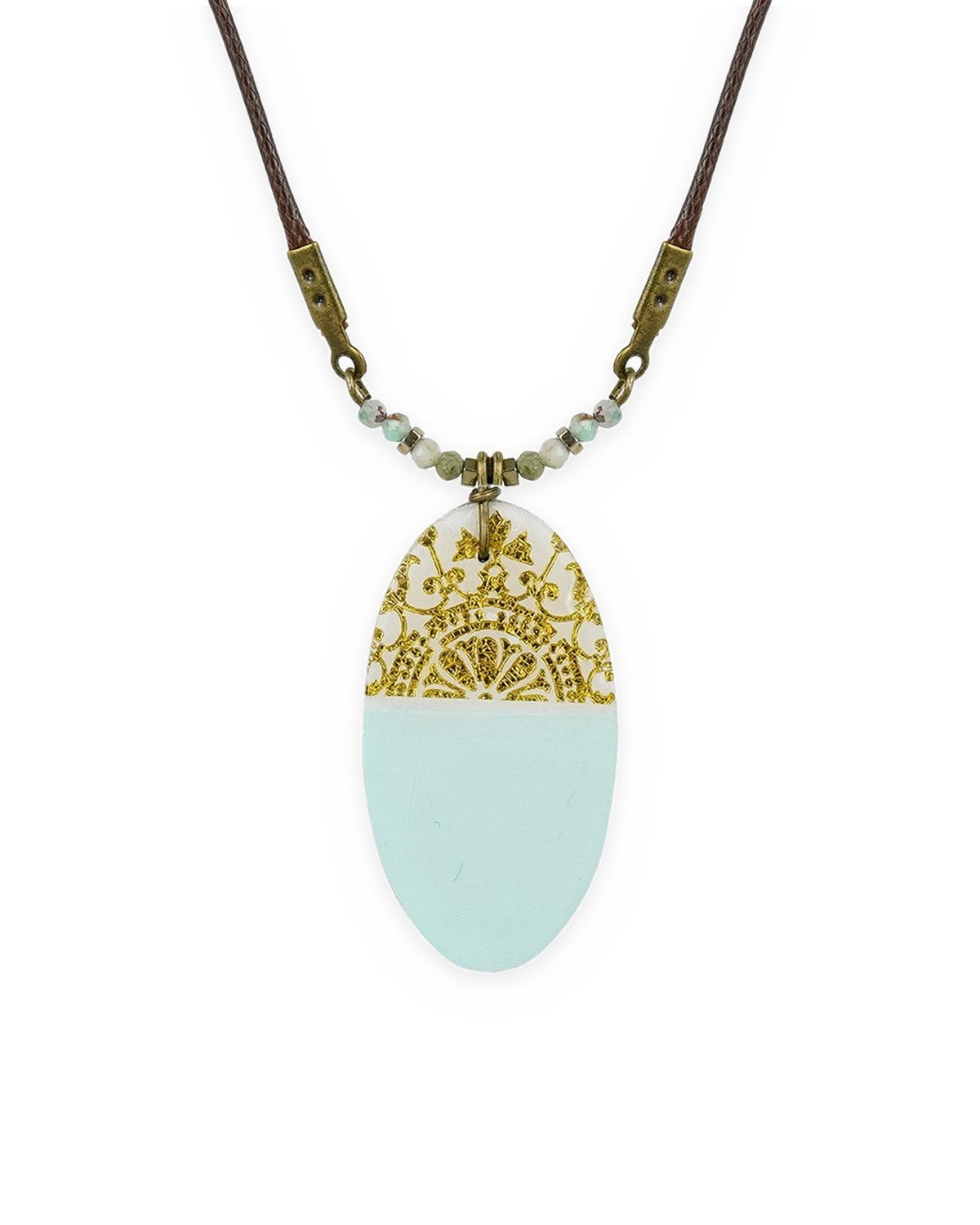 Tolu – Oval Tile Necklace – handmade Persian tile jewellery, photo 1