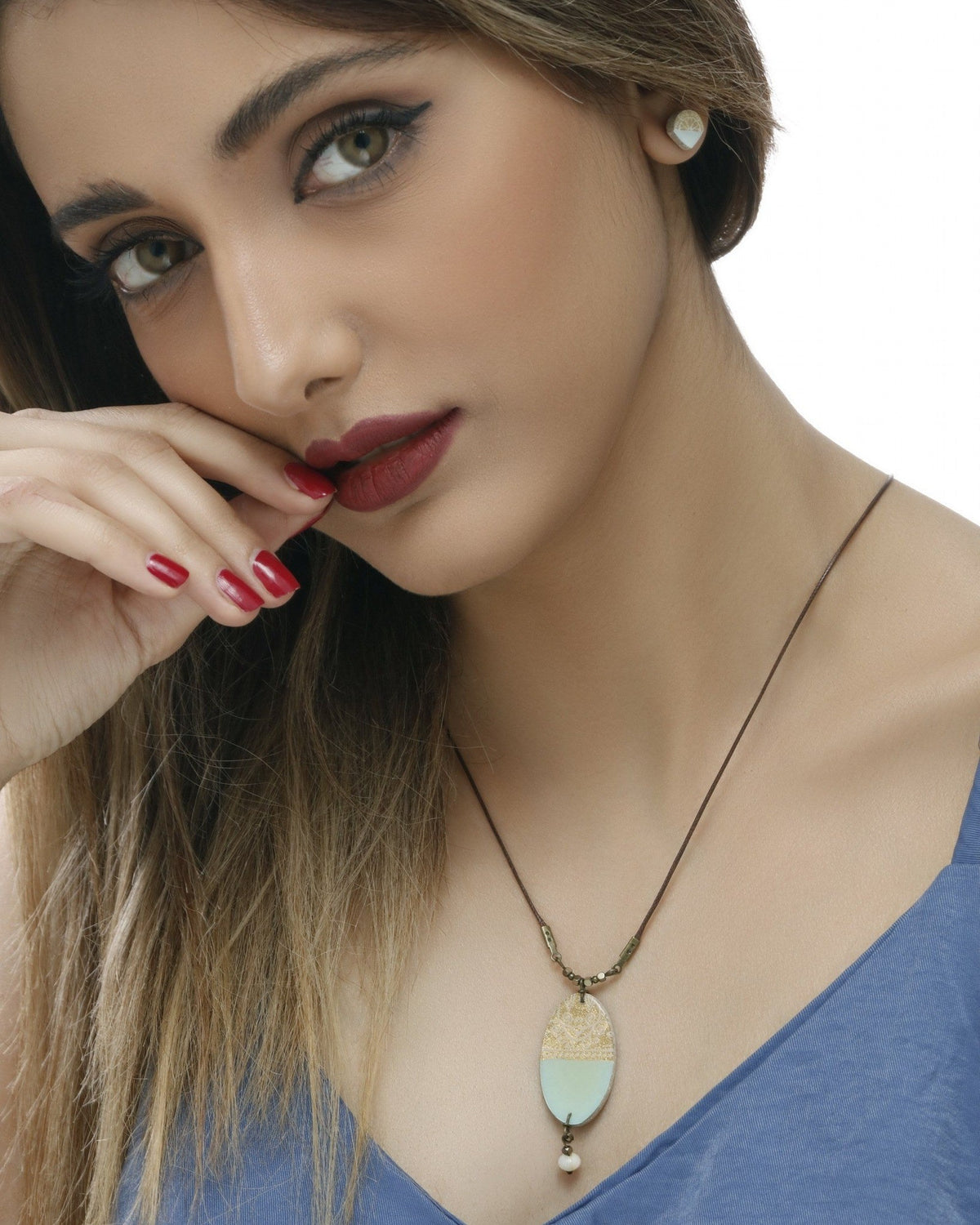 Tolu – Oval Tile Necklace – handmade Persian tile jewellery, photo 3