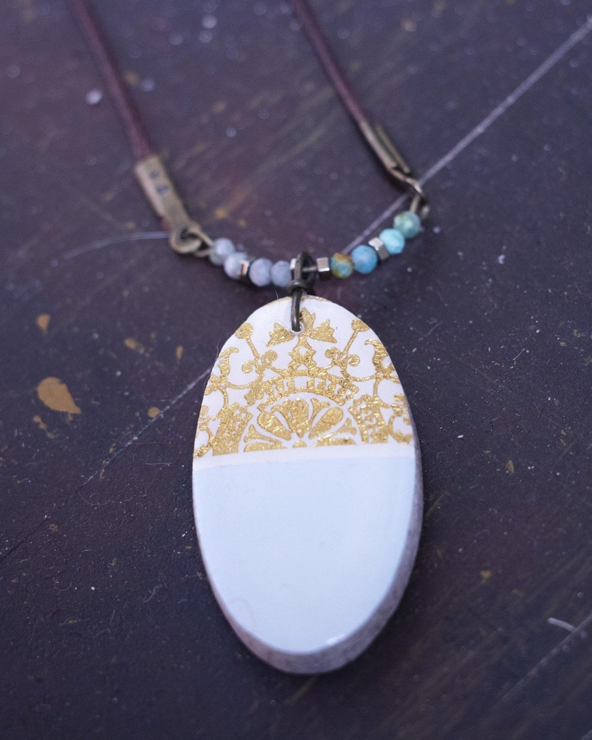 Tolu – Oval Tile Necklace – handmade Persian tile jewellery, photo 6