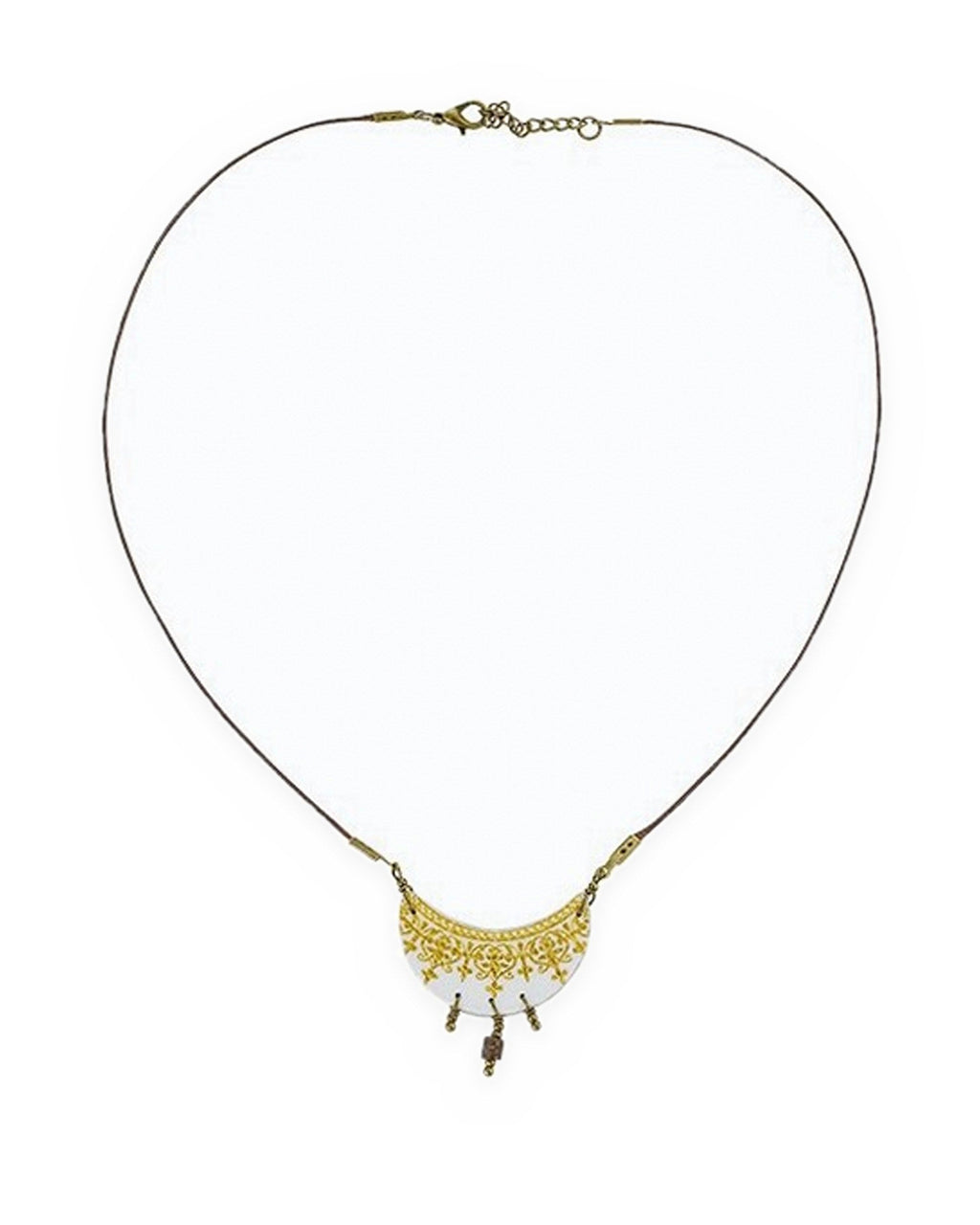 Zarrin – Crescent Tile Necklace – handmade Persian tile jewellery, photo 3