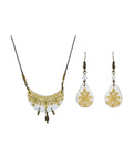Zarrin Gift Set – Crescent Tile Necklace & Teardrop Tile Earrings – handmade Persian tile jewellery, photo 1