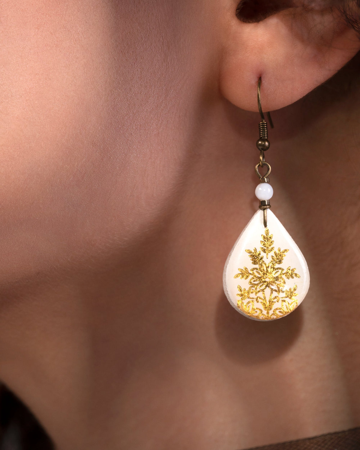 Zarrin – Teardrop Tile Earrings – handmade Persian tile jewellery, photo 2