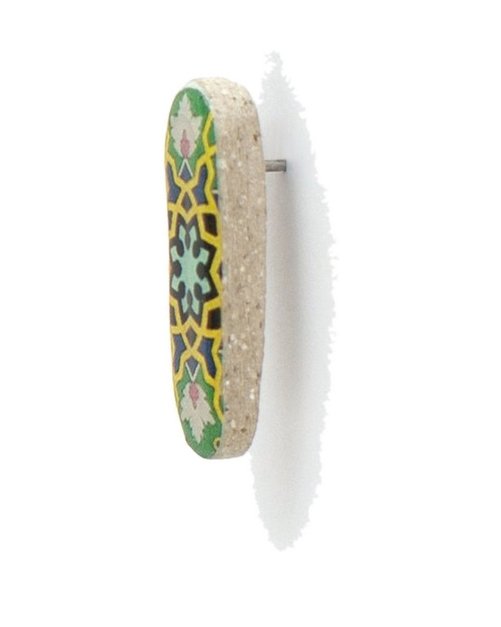 Zomorrod – Oblong Tile Stud Earrings – handmade Persian tile jewellery, photo 3