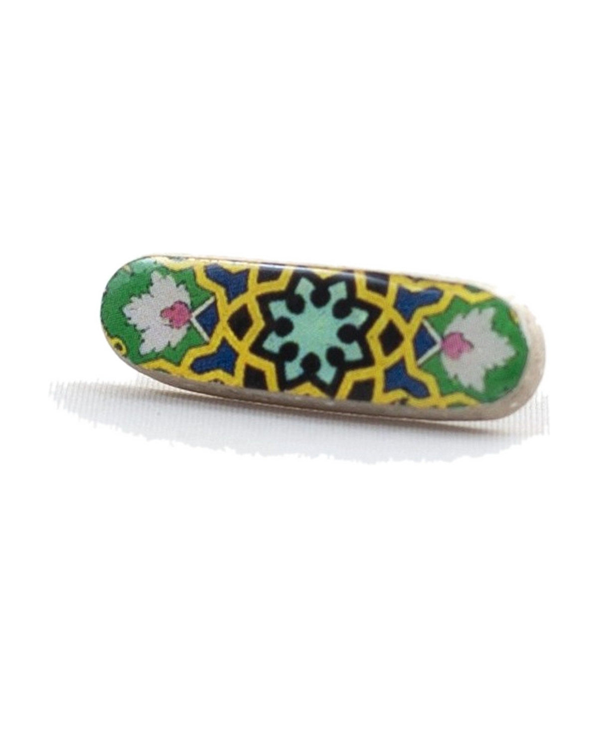 Zomorrod – Oblong Tile Stud Earrings – handmade Persian tile jewellery, photo 4